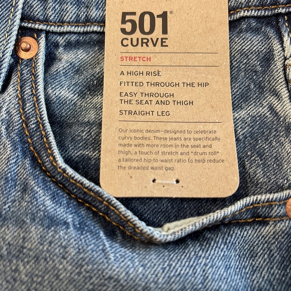 Levi's Women's 501 Size 29x30 29" Curve Jeans High Rise Straight Leg Curvy Fit - Picture 7 of 7